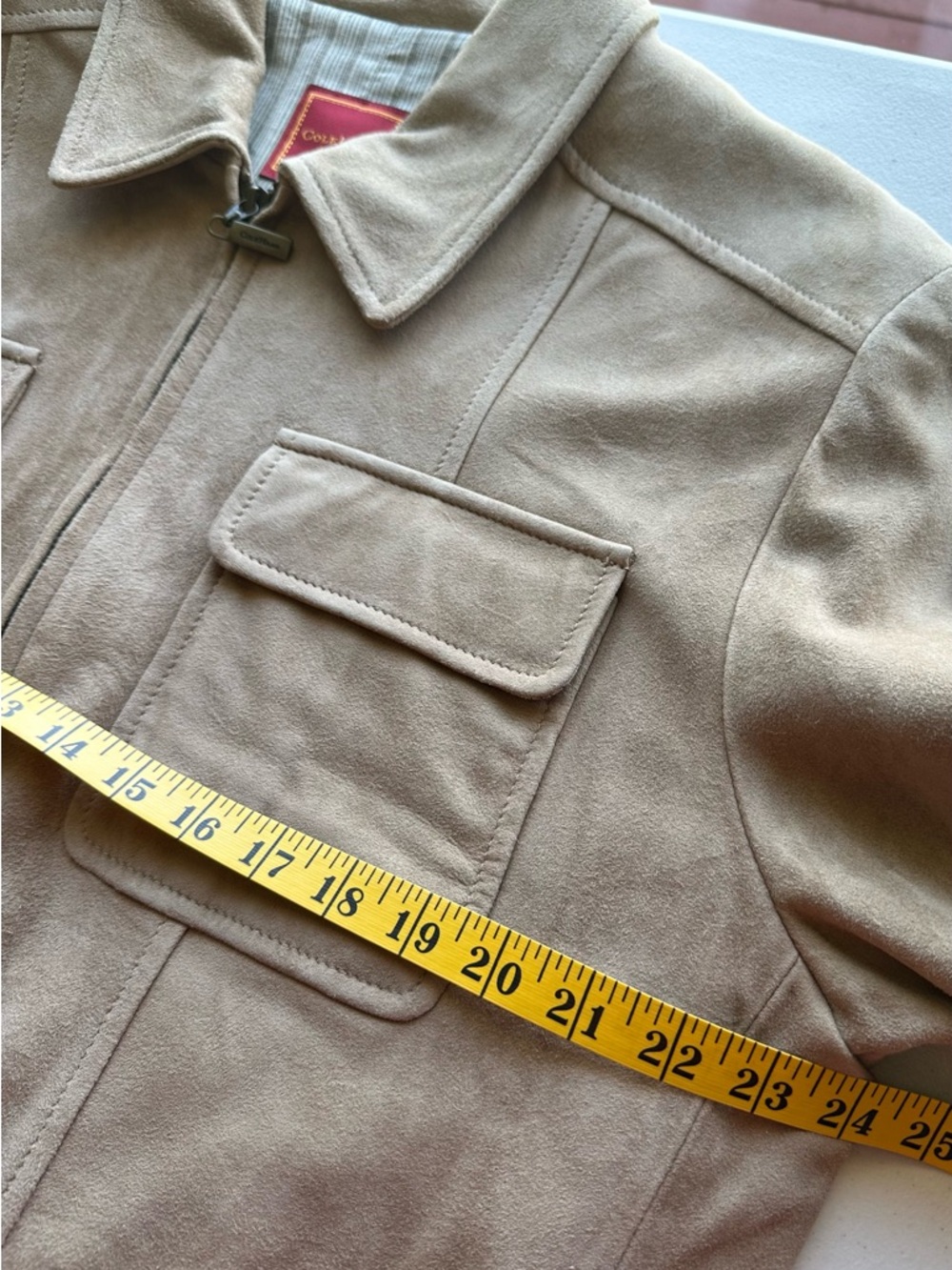 Cole Haan Beige Field Jacket Zip Closure Flap Pockets Heavyweight Men's L - Picture 11 of 11